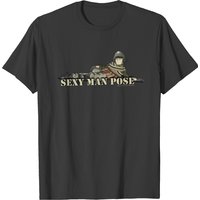 Hank & Jed Men's Sexy Man Pose T-Shirt in Black — Mens T Shirts