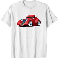 Red Hot Rod Restomod Custom Coupe Cartoon T-Shirt for Men — Mens T Shirts