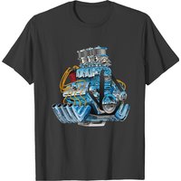Hot Rod Race Car Dragster Engine Cartoon T-shirt for Men — Mens T Shirts