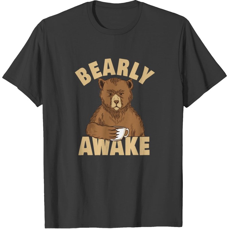 T-shirt pour hommes Bearly Awake Coffee avec pun ours drôle — T-shirts pour hommes