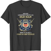 Coast Guard Veteran Never Underestimate An Old Man T-shirt