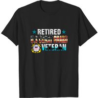 T-shirt Retraité de la Garde Côtière Américaine avec Drapeau — T-shirts pour hommes