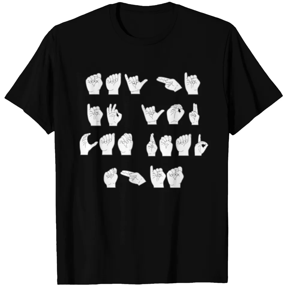Asl American Sign Language Say Hi T-Shirt for Men