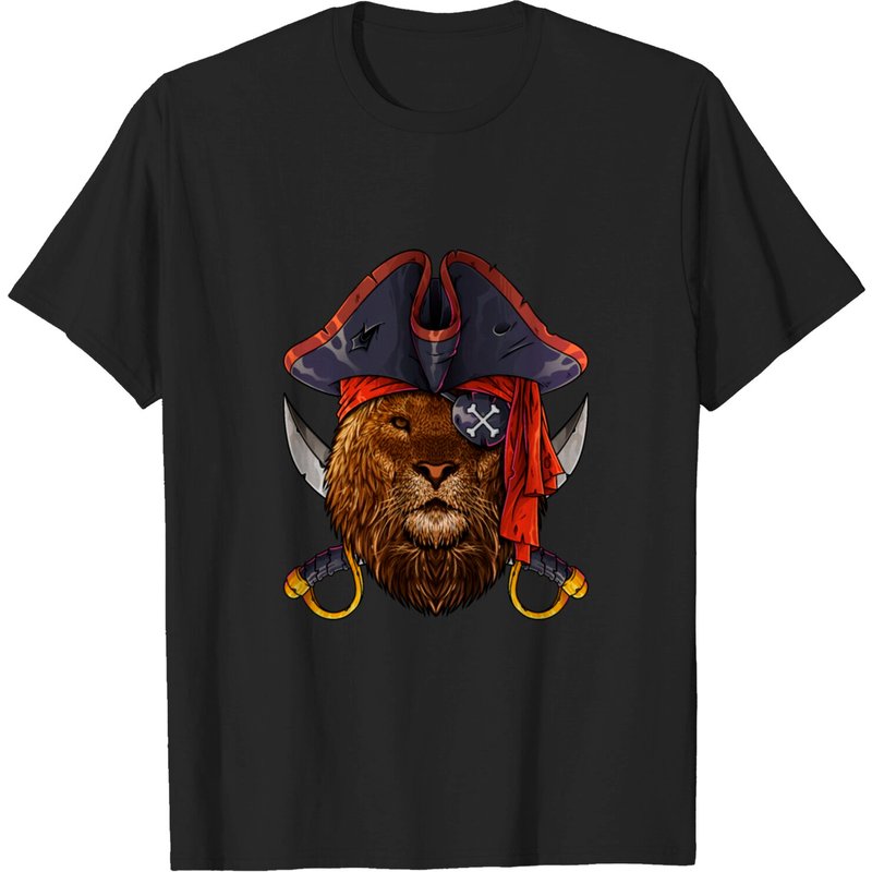 T-shirt pour hommes Pirate Lion Jolly Roger Costume d'Halloween — T-shirts pour hommes