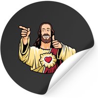 Buddy Christ Stickers - Classic Square Design — Stickers & Decals