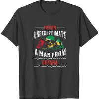 T-shirt Never Underestimate Man Guyana pour hommes
