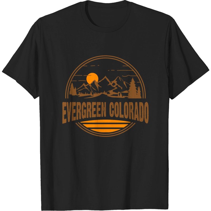 Vintage Evergreen Colorado Mountain Hiking T-Shirt for Men