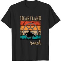 T-shirt Heartland Ranch Sunset pour hommes en noir — T-shirts pour hommes