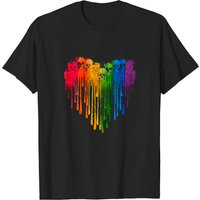 T-shirt Rainbow Skull Heart LGBT Pride Awareness pour hommes