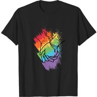 T-shirt Holding Hands Rainbow 2 pour hommes en noir