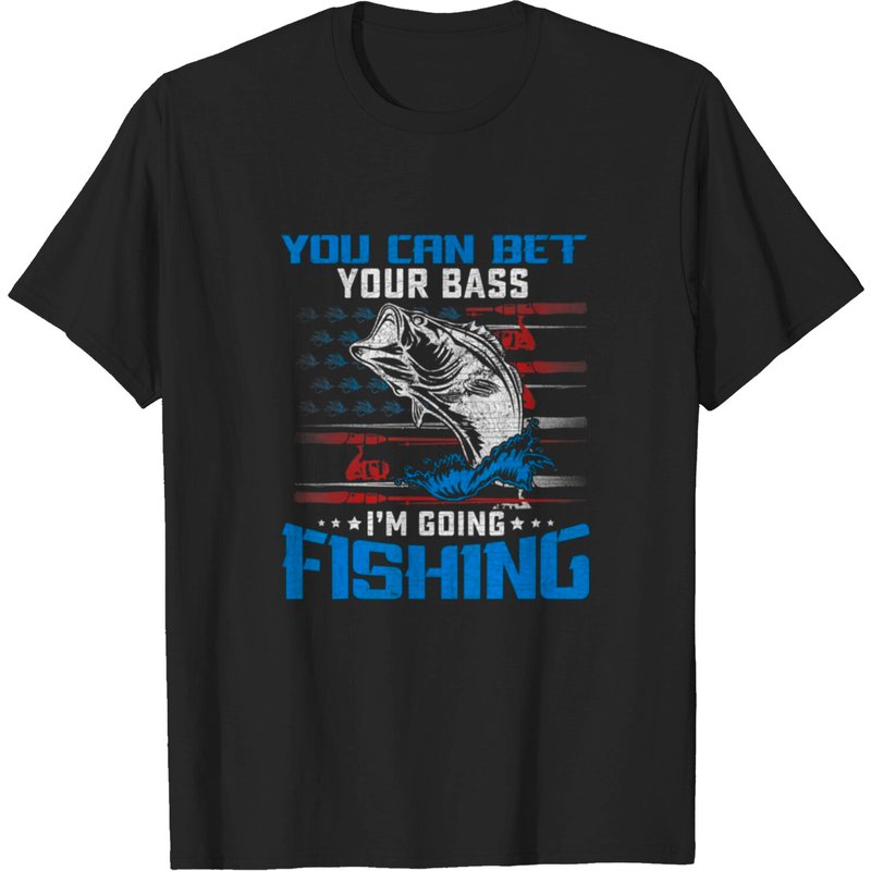 T-shirt Drapeau Américain Je Parie Que Vous Pêchez — T-shirts pour hommes