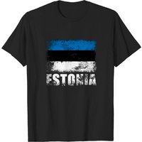 T-shirt pour hommes avec drapeau estonien en noir