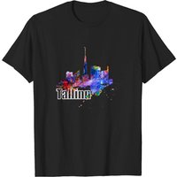 T-shirt pour hommes Tallinn Skyline Estonie