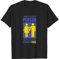 T-shirt Straight Pride pour hommes en noir