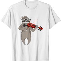 Funny Sloth Violin Long Sleeve T-Shirt for Men