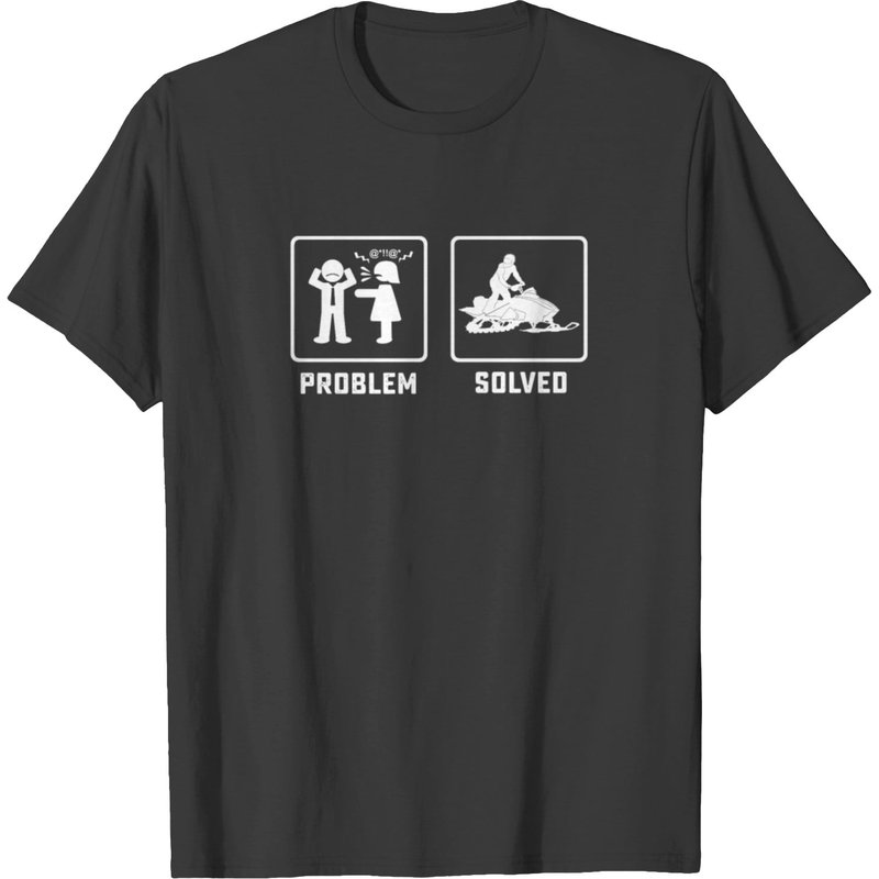 T-shirt à manches longues "Problème Résolu" pour Motoneigistes — T-shirts pour hommes