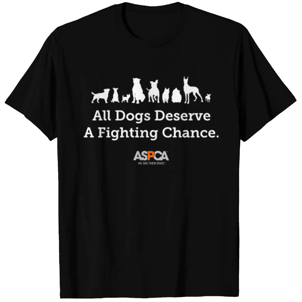 Aspca All Dogs Deserve A Fighting Chance Long Sleeve T-Shirt — Mens T Shirts