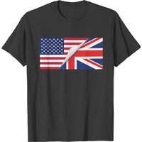 Half American Half British Flag T-shirt for Men — Mens T Shirts