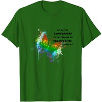 Do Not Be Conformed, Transformed, Butterfly Relig T-Shirt for Men — Mens T Shirts