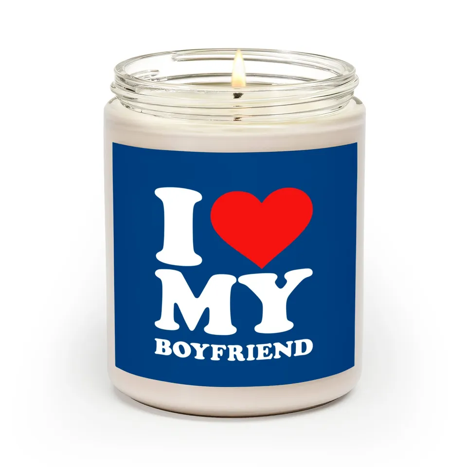 Bougies Parfumées I Love My Boyfriend avec Parfums Naturels — Bougies parfumées