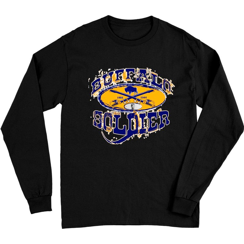 Buffalo Soldier Gift Tee Long Sleeves for Unisex — Mens T Shirts