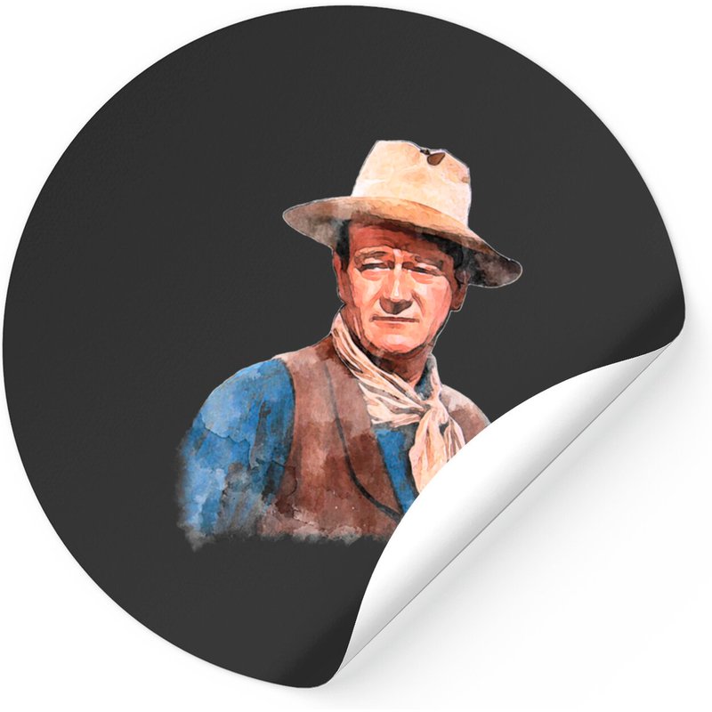 Autocollants John Wayne 'Le Duc' Aquarelle — Autocollants et stickers