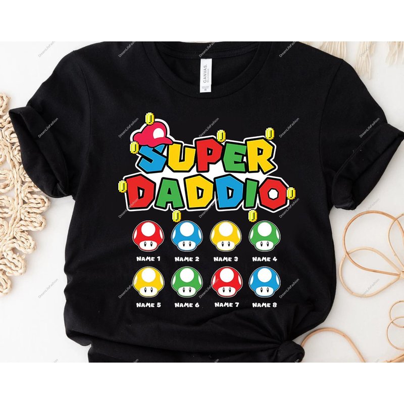 Super Daddio Personalized Gamer Daddy T-Shirt for Men — Mens T Shirts