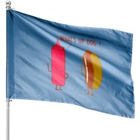 What Up Dog Ketchup Hot Dog House Flag — Decorative Flags