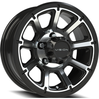 Vision HD 353 Turbine Gloss Black Machined Face 14x5.5 Rims — Wheels & Rims