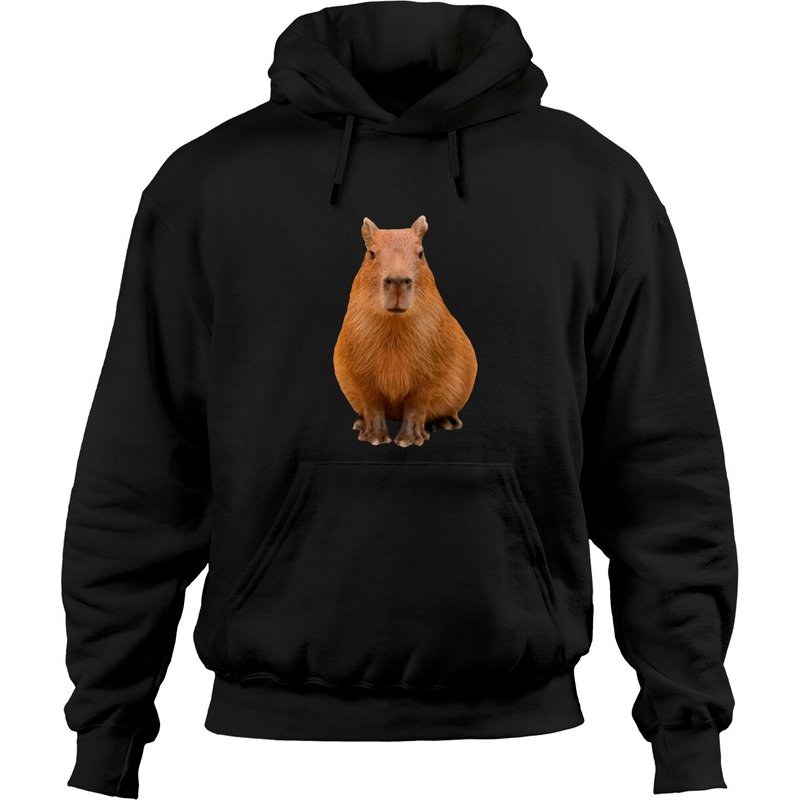 Capybara Unisex Black Hoodie