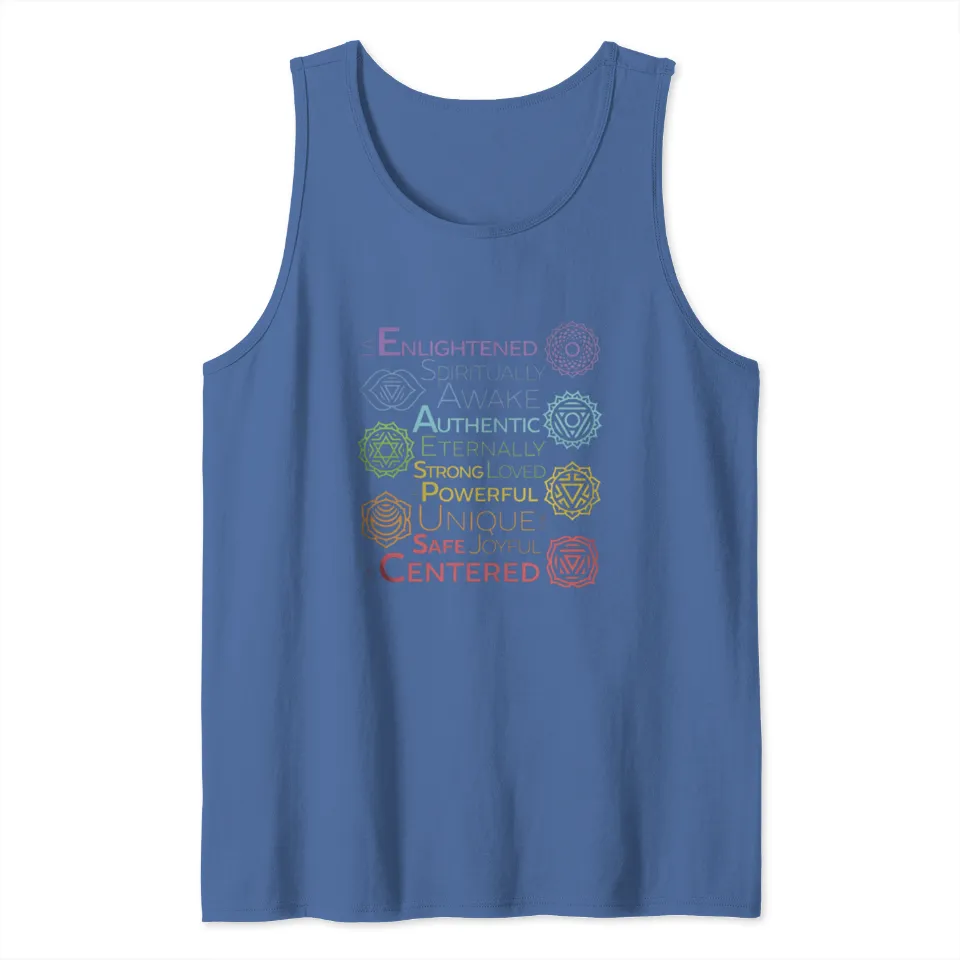 7 Chakra Vibration Uplifting Tank Tops for Men - Black