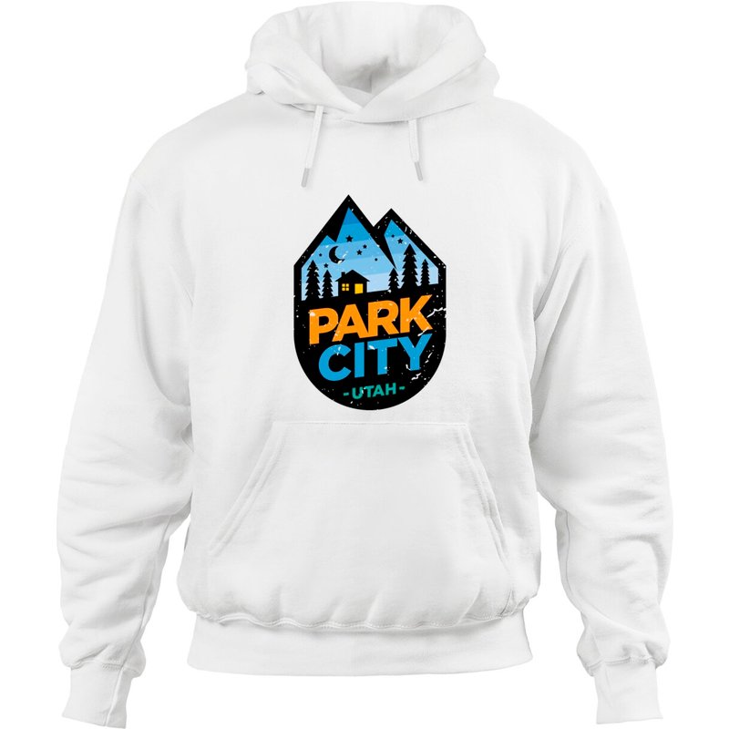 Hoodies Unisex Utah Park City en Vert Militaire — Sweats à capuche pour hommes