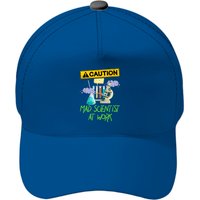 Caution Mad Scientist At Work Funny Science Baseball Cap — Baseball Cap