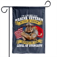 I Am A Grumpy Old Marine Veteran Garden Flag — Decorative Flags