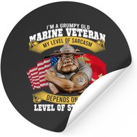 I Am A Grumpy Old Marine Veteran Stickers — Stickers & Decals