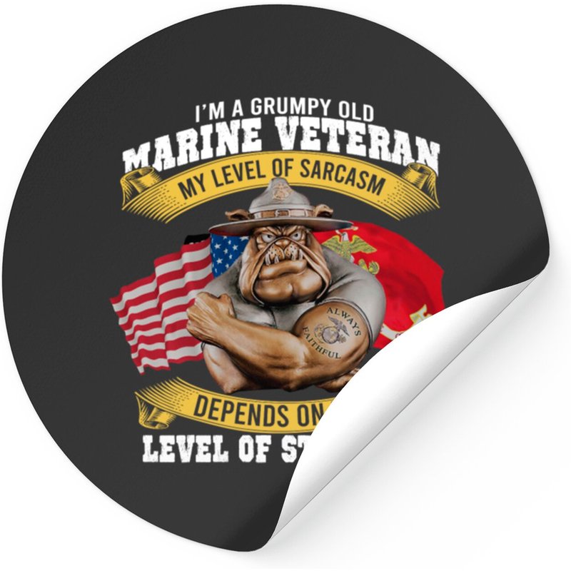 Autocollants Je Suis Un Vétéran Marin Grincheux — Autocollants et stickers