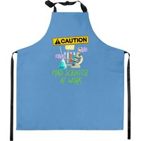 Caution Mad Scientist At Work Kitchen Apron