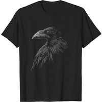 T-shirt avec Illustration de Corbeau Noir Mystique pour Hommes