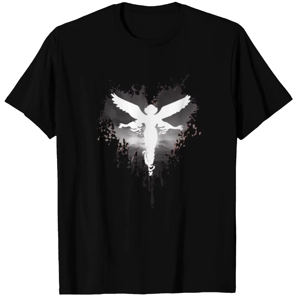T-Shirt Angel pour hommes en noir