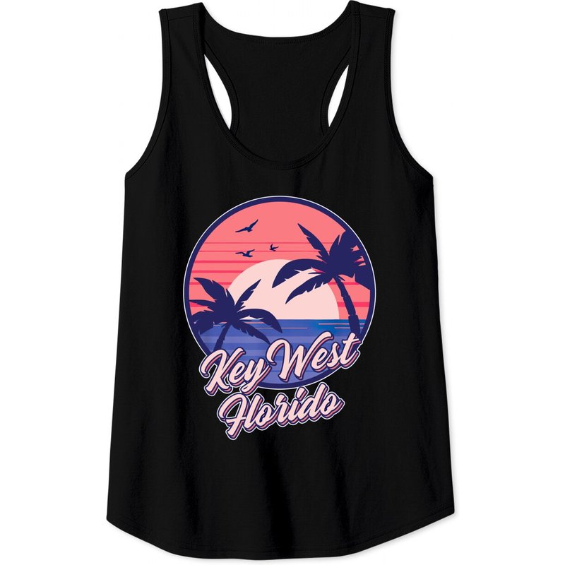 Débardeur Key West Florida Sunset Beach Summer Seawaves pour hommes — T-shirts pour hommes