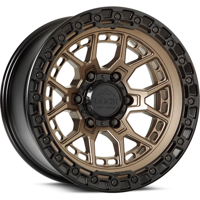Roues Lock Offroad Commando Bronze Mat avec Anneau Noir - 20x10 — Roues et jantes