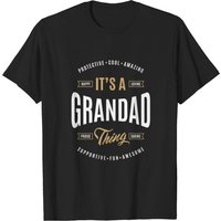 Grandad T-shirt for Men in Black