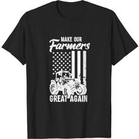 T-shirt pour hommes avec drapeau américain et tracteur de ferme — T-shirts pour hommes