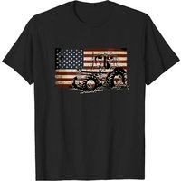 Farm Tractor USA Flag Vintage Farmer T-Shirt for Men
