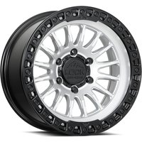 Lock Offroad Grit Matte Silver Wheel with Matte Black Ring - 17x8.5 — Wheels & Rims