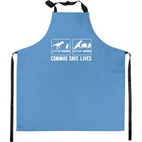 Let's Eat Grandma Commas Save Lives Kitchen Aprons