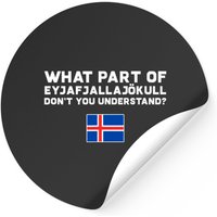 Funny Volcano Iceland Stickers for Black Background