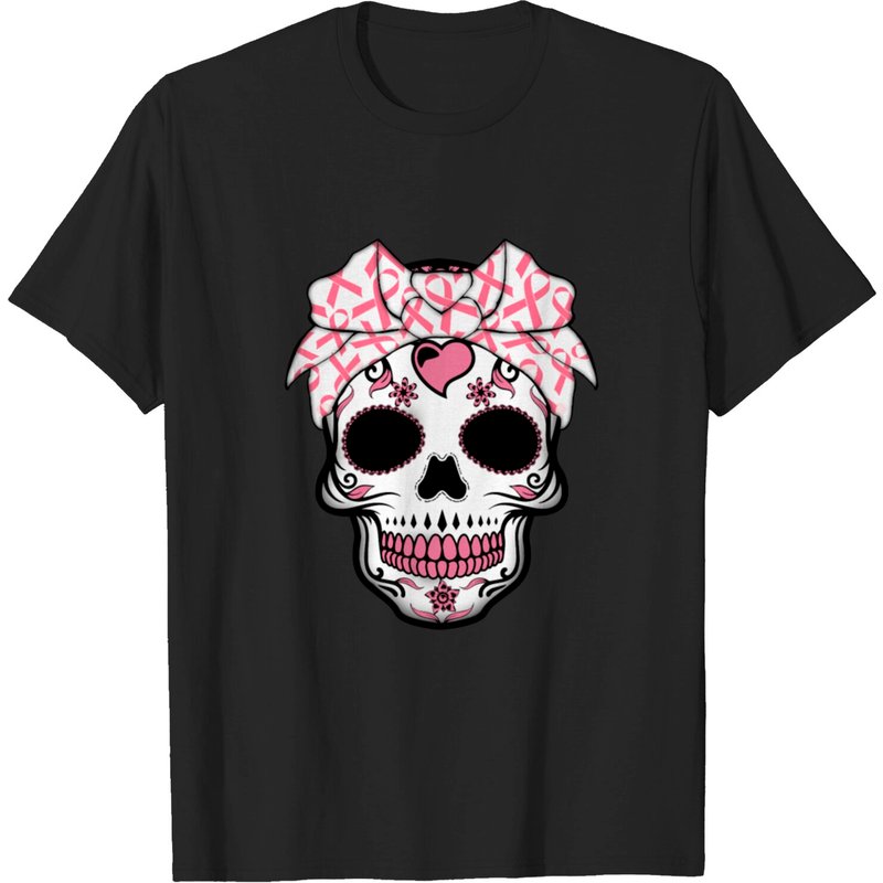 Skull Breast Cancer T-Shirt for Men — Mens T Shirts