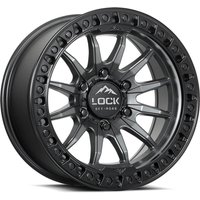 Roues Lock Offroad Trail Gris Mat avec Anneau Noir Mat 20x10 — Roues et jantes