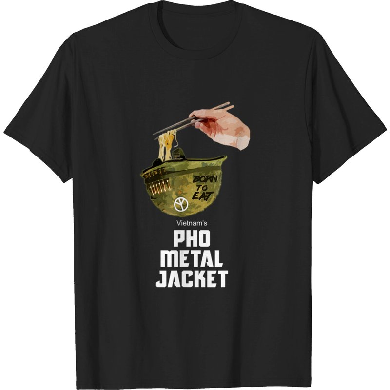 T-shirt Born To Eat Vietnam Pho Metal Jacket pour hommes